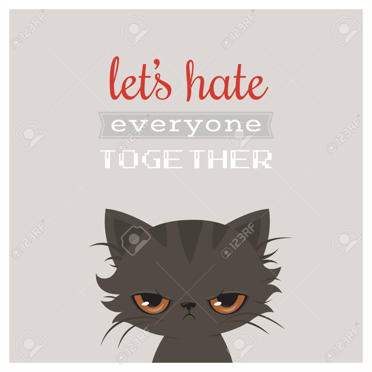 angry cat cartoon cute grumpy cat grumpy cat greeting card