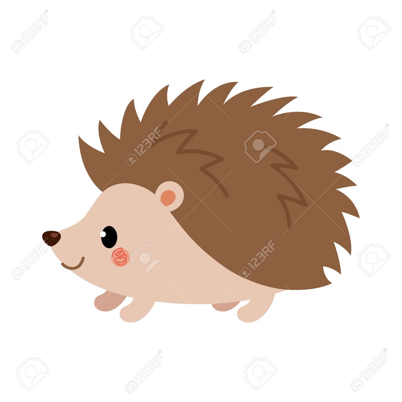 現代のフラットスタイルで愛らしいハリネズミ ベクトル のイラスト素材 ベクタ Image