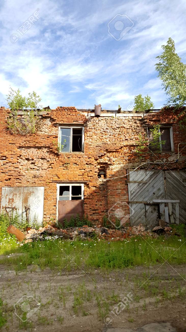 Ruins Of Brick Building Destroyed House Without Roof Stock Photo Picture And Royalty Free Image Image 82919581