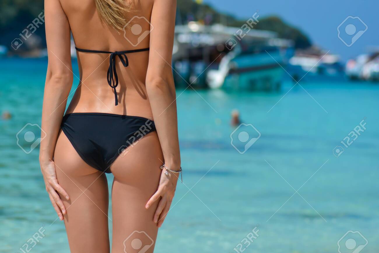 Sexy Woman Buttocks On Tropical Beach image