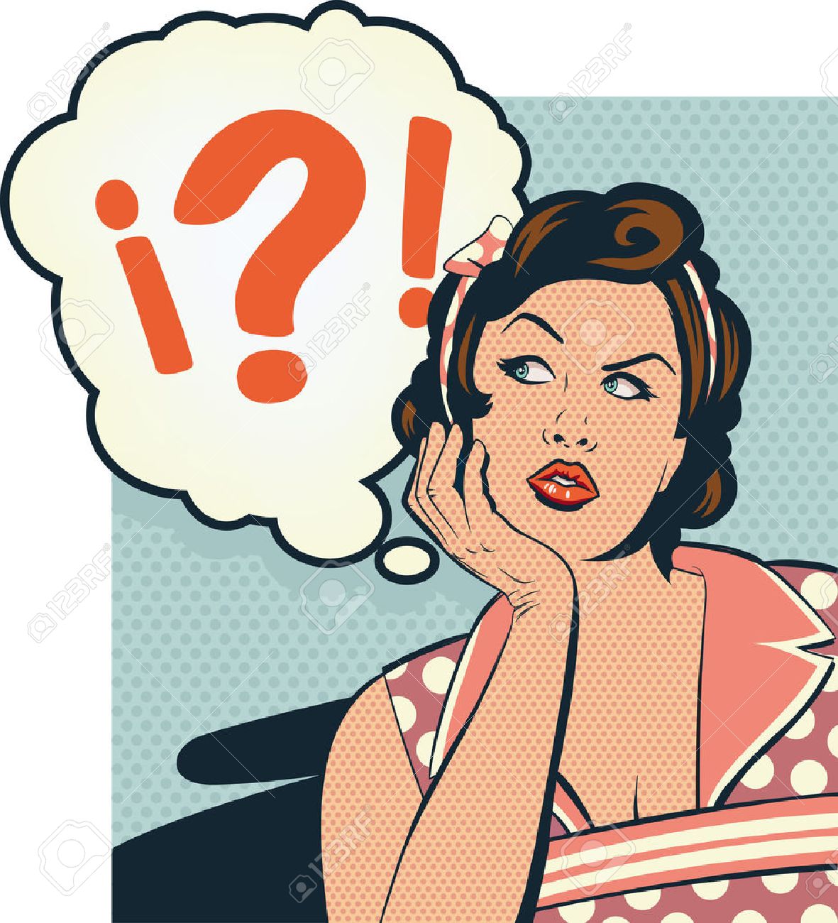 Image result for confused retro girl