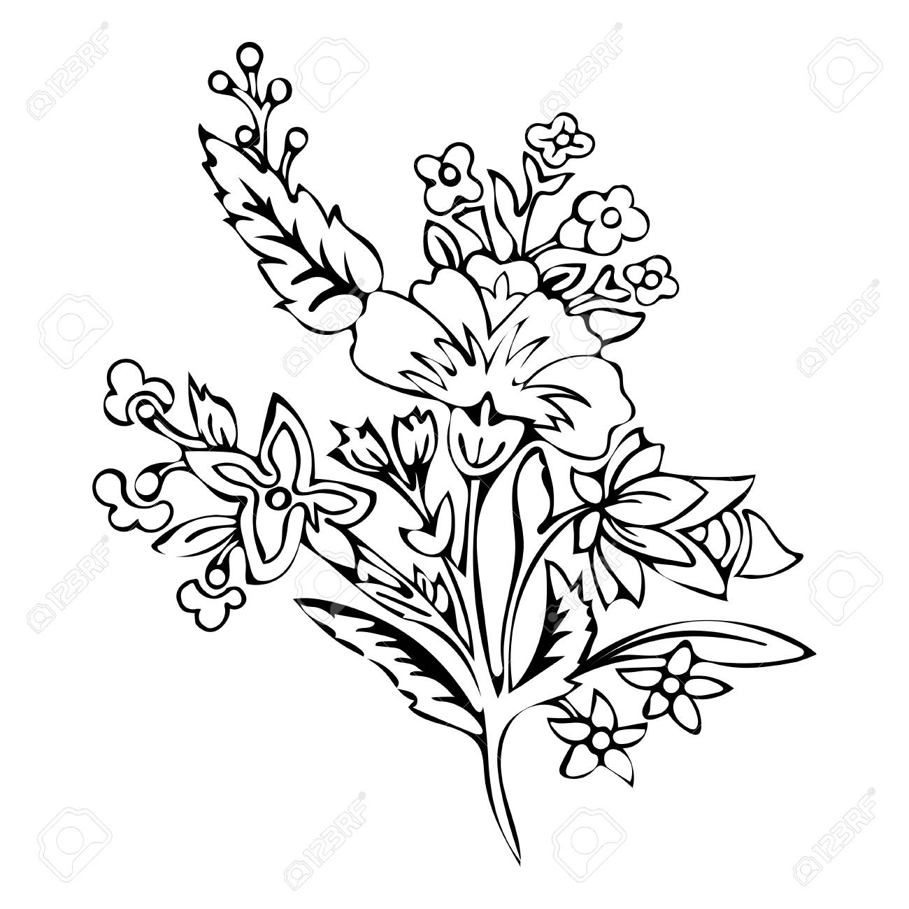 Abstrakte Blume Fantasiebl Te Ausmalbilder Skizze Monochrom Abstrakte Blume Fantasiebl Te Ausmalbilder Skizze Monochrom