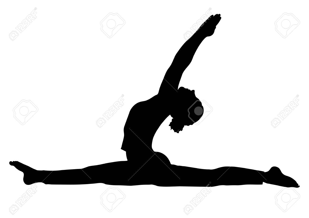 Yoga Pose Woman To Do The Splits Silhouette Vector Outline Portrait Gymnast Figure Black And White Contour Outline Drawing Isolated On White Royalty Free Cliparts Vectors And Stock Illustration Image 93341886