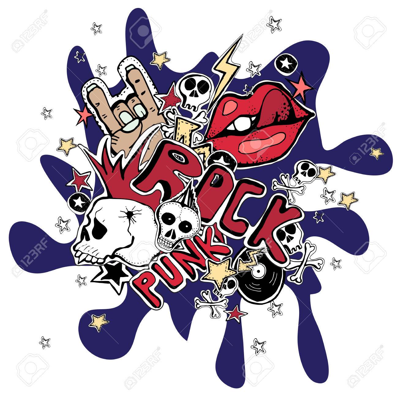 ベクトル クレイジー パンクロックの抽象的な背景 頭蓋骨 ピン ギター ロック シンボル ディスク 星 唇 パーティーの飾り 壁紙 ギフト包んだ プリント 家の装飾を使用できます のイラスト素材 ベクタ Image ベクトル クレイジー パンクロックの抽象的な背景 頭蓋骨 ピン ギター ロック シンボル ディスク 星 唇 パーティーの飾り 壁紙 ギフト包んだ プリント 家の装飾を使用できます のイラスト素材 ベクタ Image