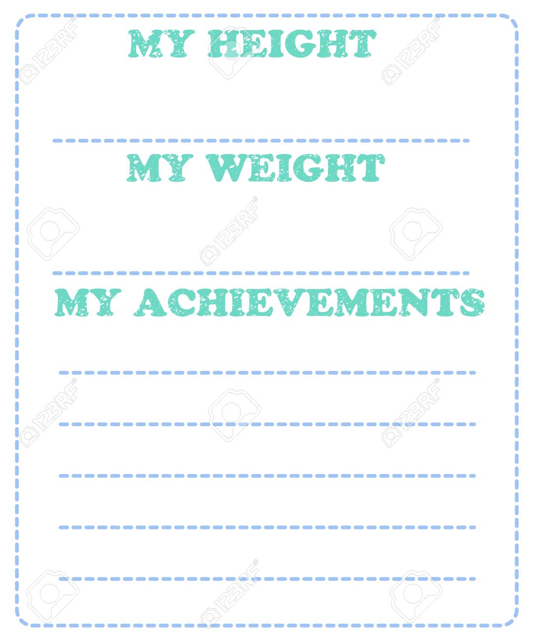 Vector Baby Milestone Card For Girl Or Boy My Height My Weight