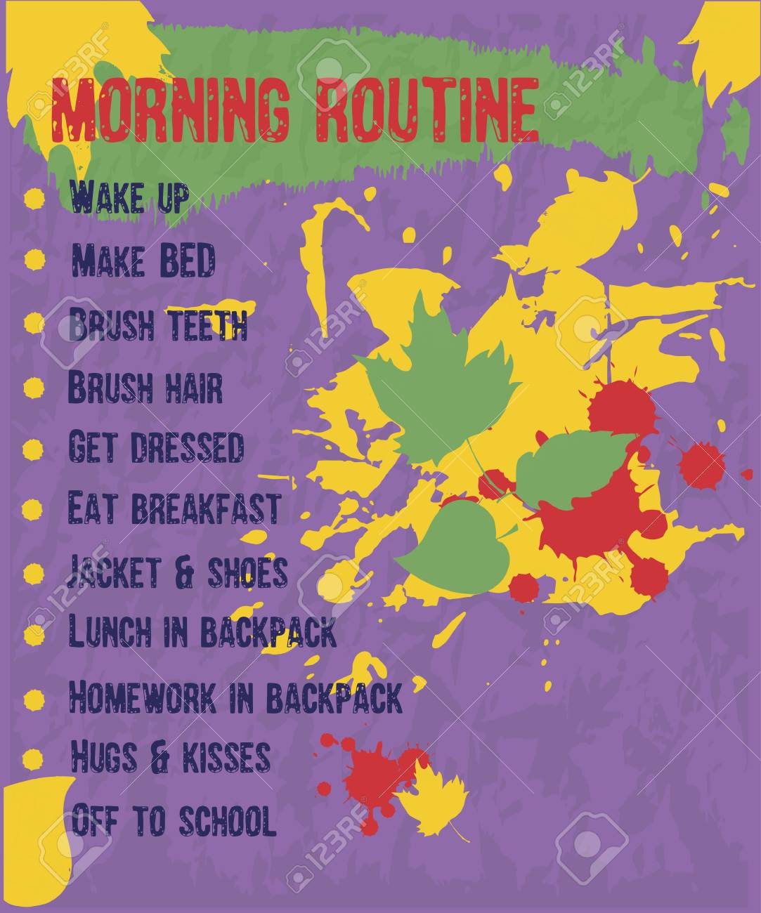 pupils morning routine back to school theme a beautifully daily routine schedule