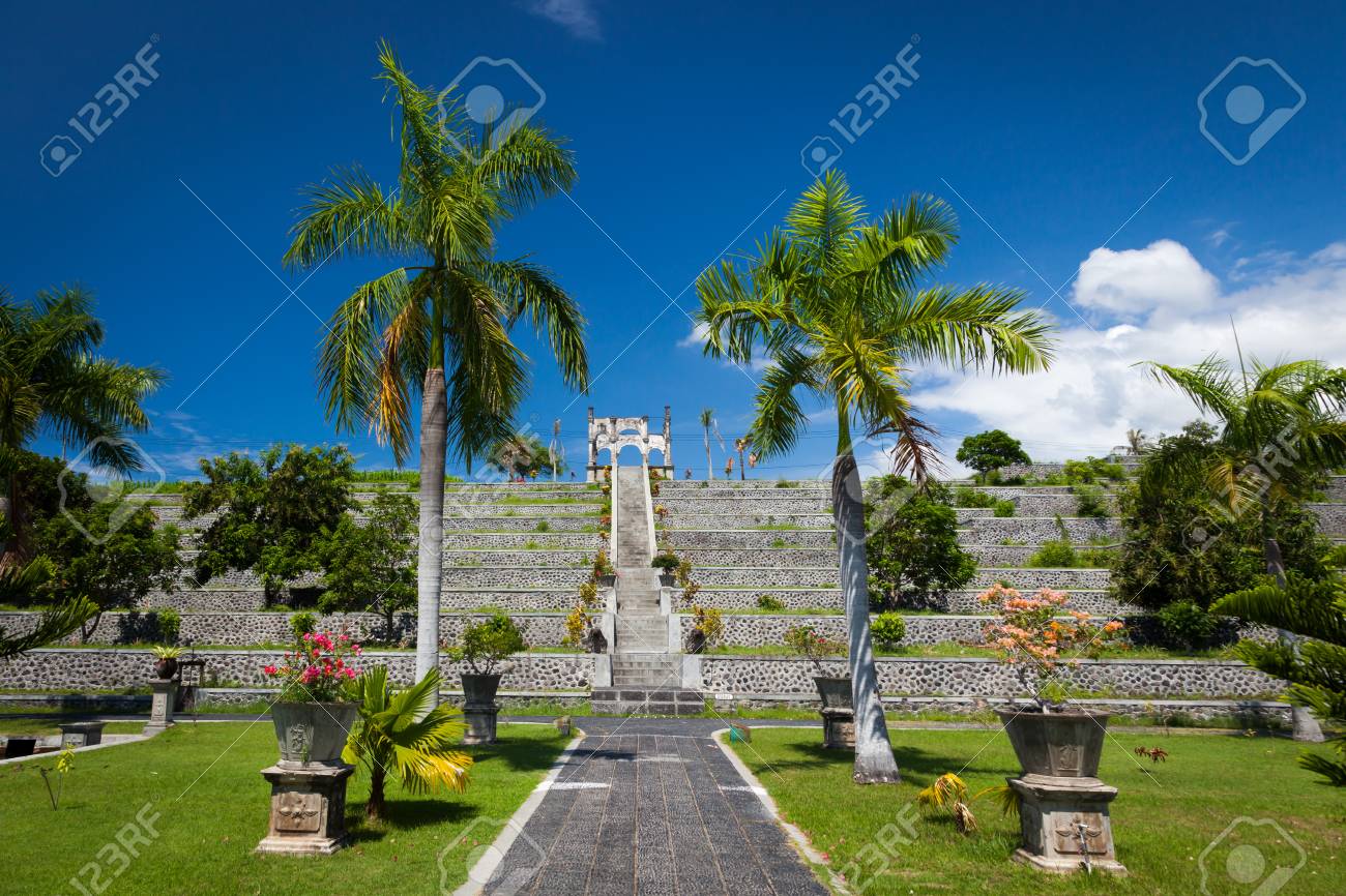 Park Of Taman Ujung Water Palace At East Bali