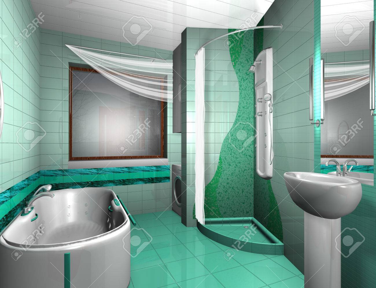 luxury modern bathroom interior in aqua colors stock photo luxury modern bathroom interior in aqua colors stock photo