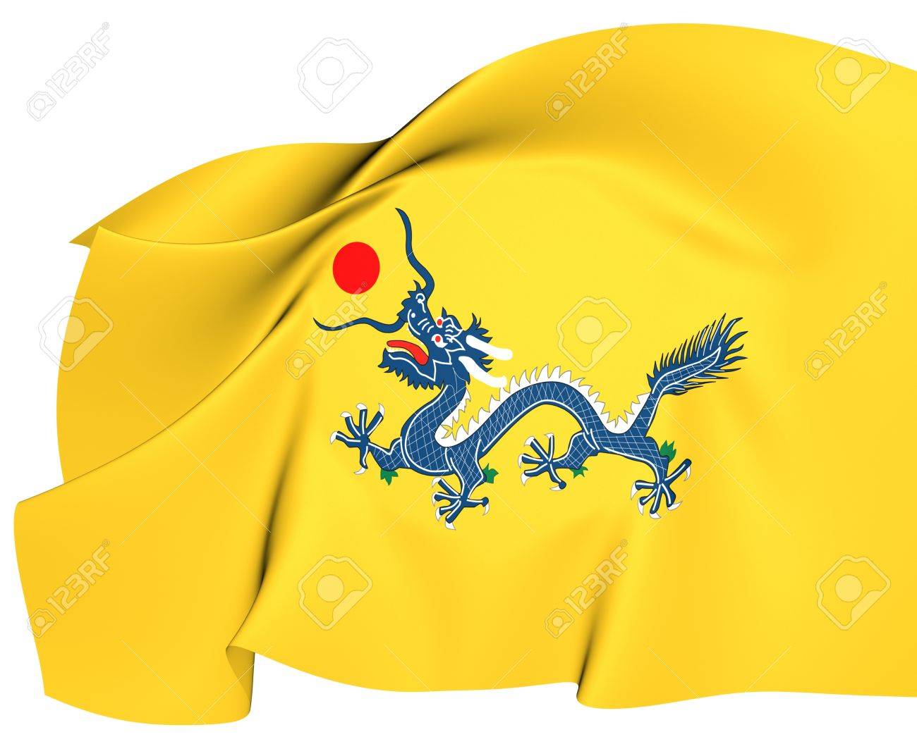 flag of qing dynasty close up stock photo picture and royalty