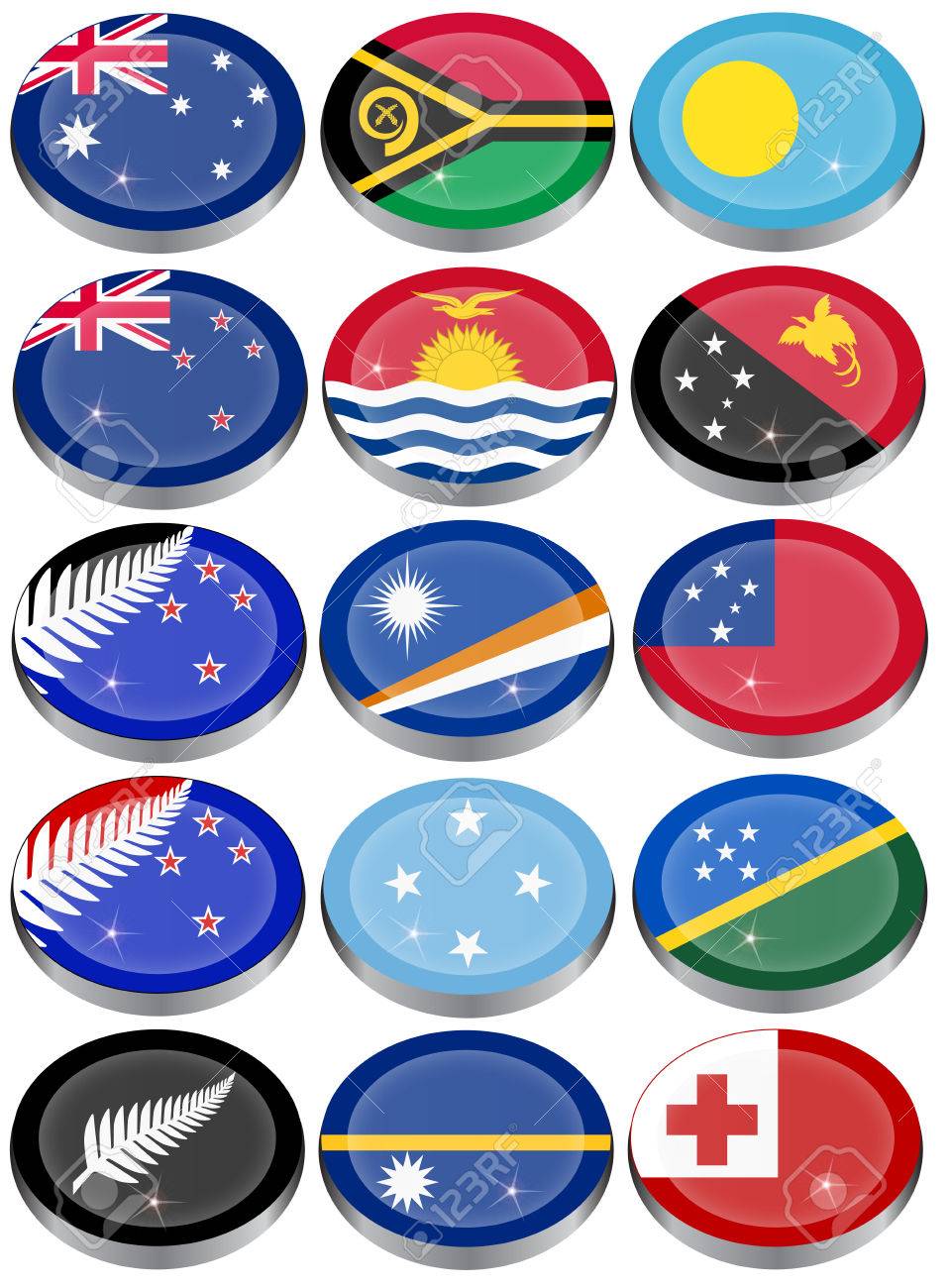 アイコンのセットです オーストラリア オセアニア ポリネシア ミクロネシア メラネシアのフラグです のイラスト素材 ベクタ Image 5384