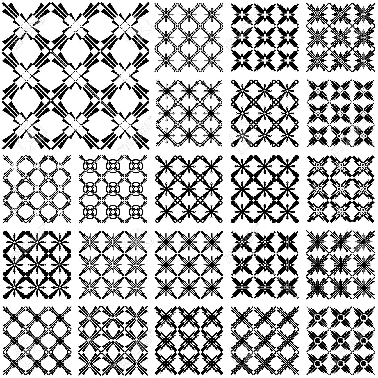 シームレスな幾何学模様 デザイン要素クロスで設定します ベクトル アート のイラスト素材 ベクタ Image