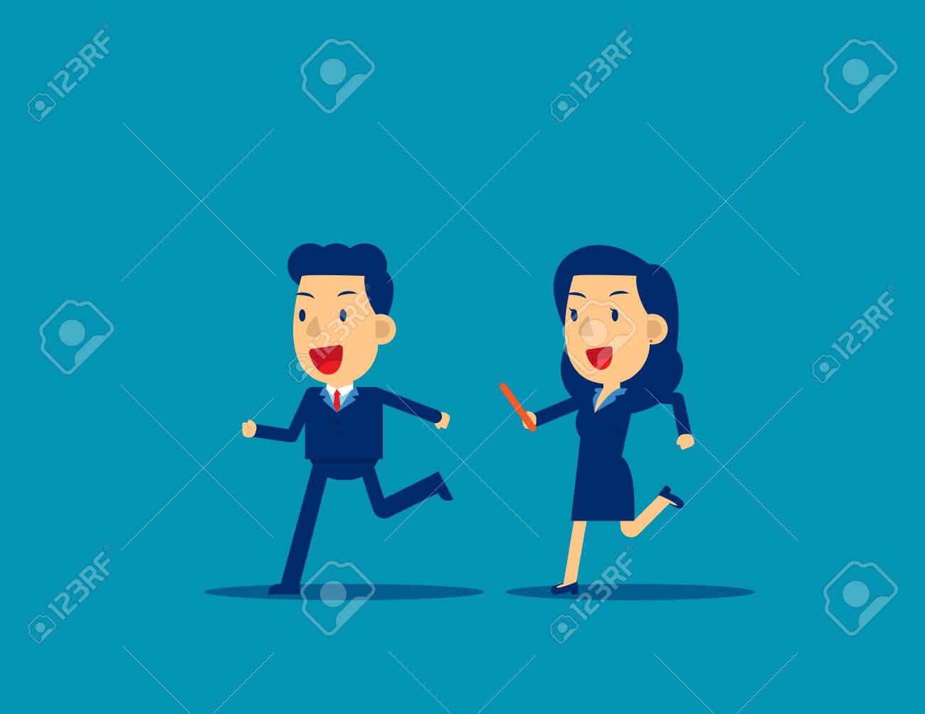 Passing Baton To Colleague In Relay Race Business Office Teamwork Royalty Free Cliparts Vectors And Stock Illustration Image 138758280