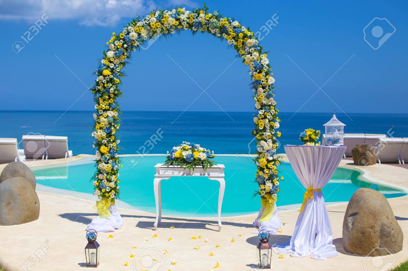 Wedding Ceremony Settings At The Tropical Coast Stock Photo Picture And Royalty Free Image Image 32086857
