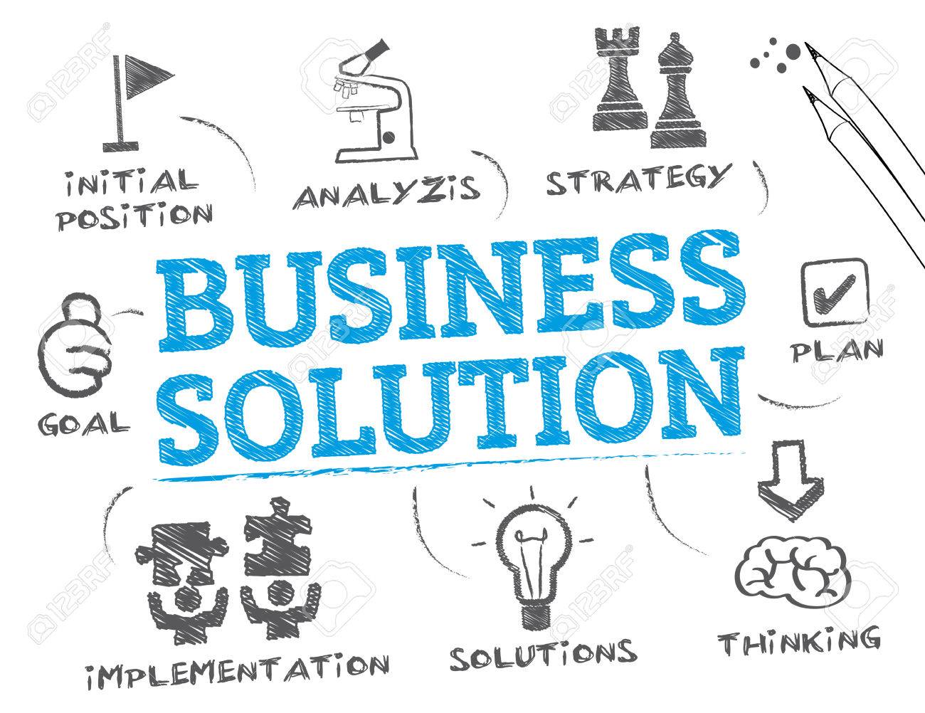 Business Solution. Chart with keywords and icons - 58037142 Business Solution. Chart with keywords and icons - 58037142
