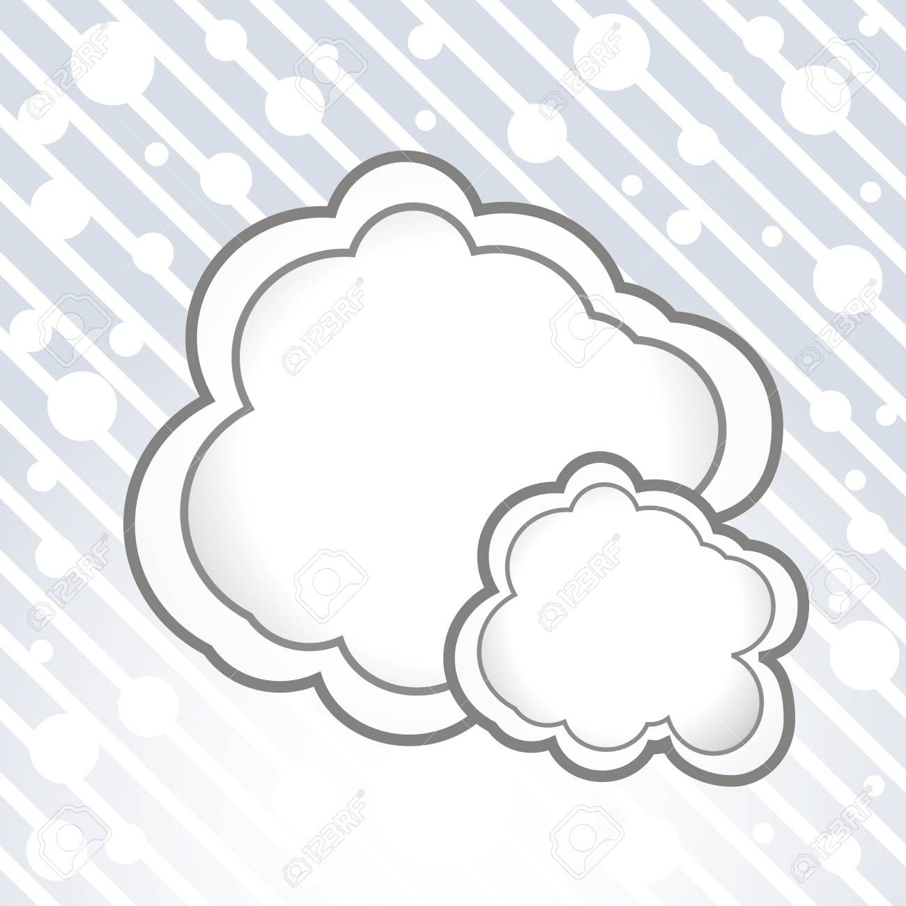 vector cloud bubble display of conversation or thoughts
