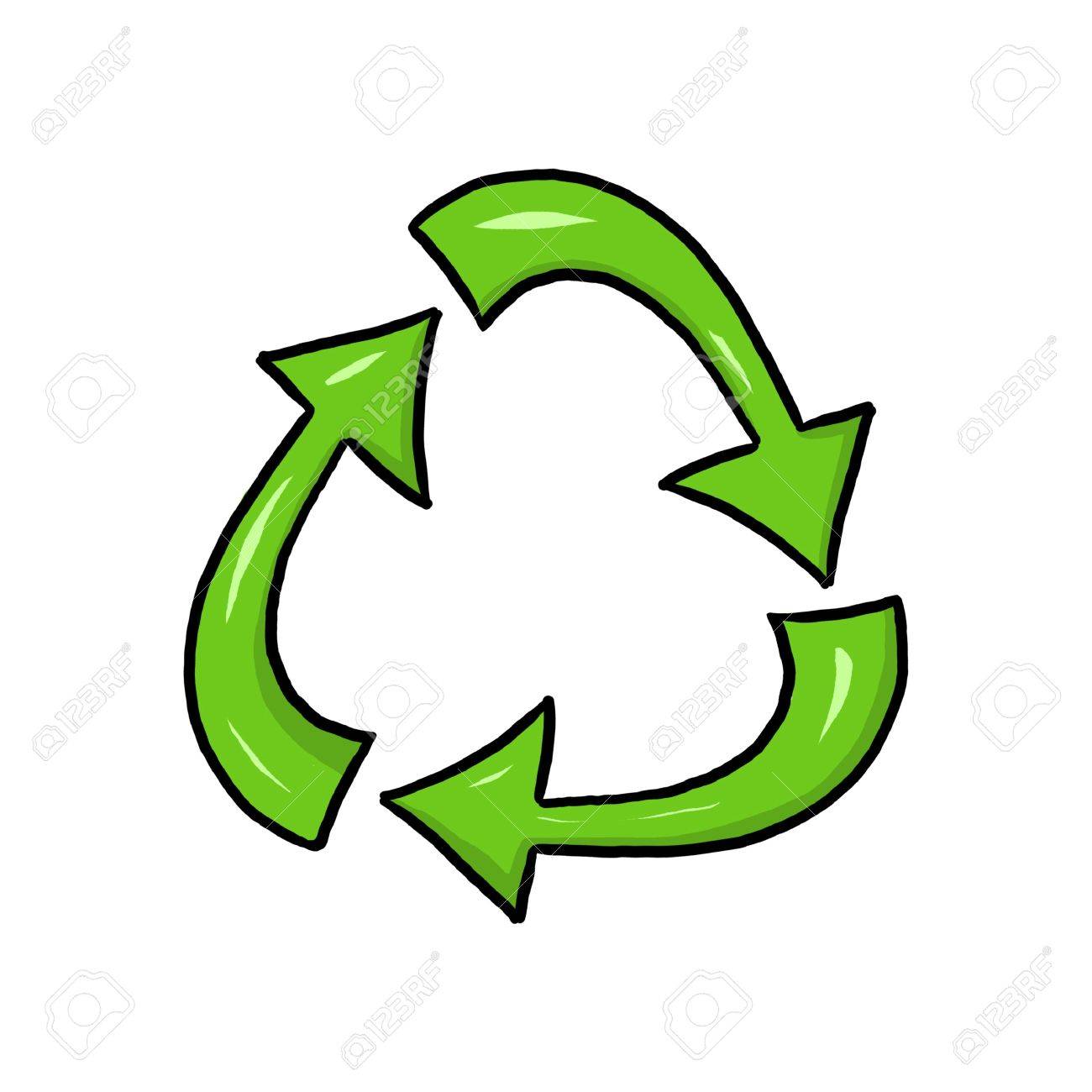 Recycle Symbol Illustration; Green Recycling Symbol; Isolated ...