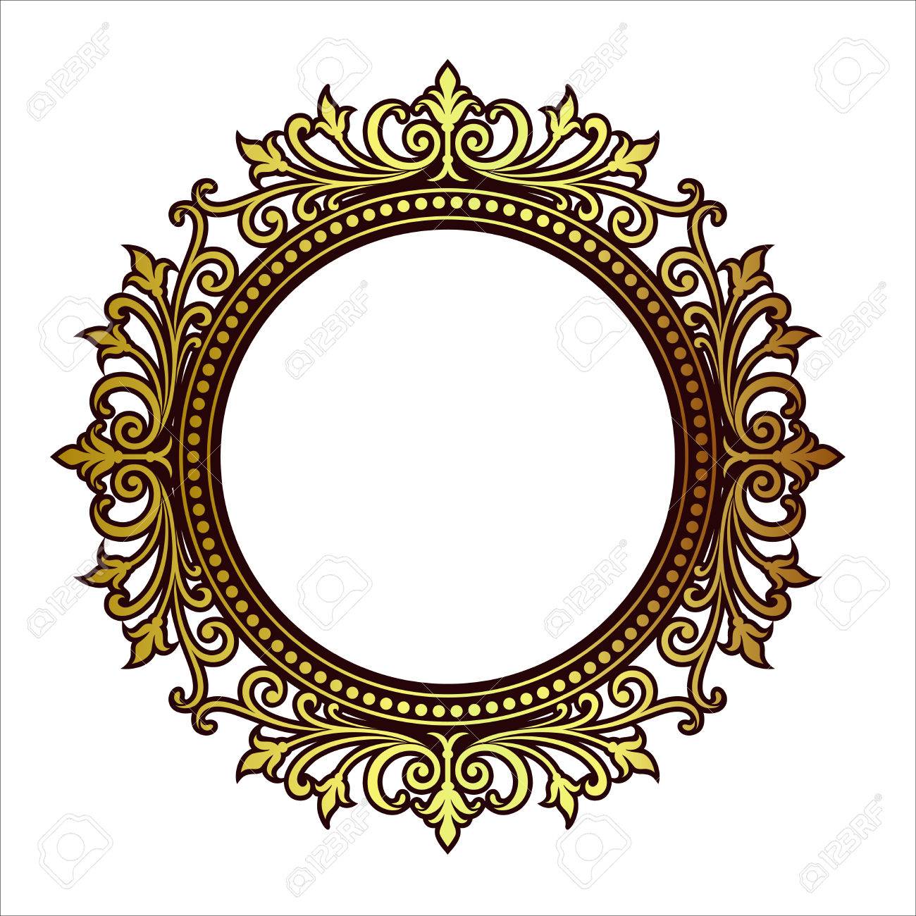 vector vintage border frame logo engraving with retro ornament rh 123rf com