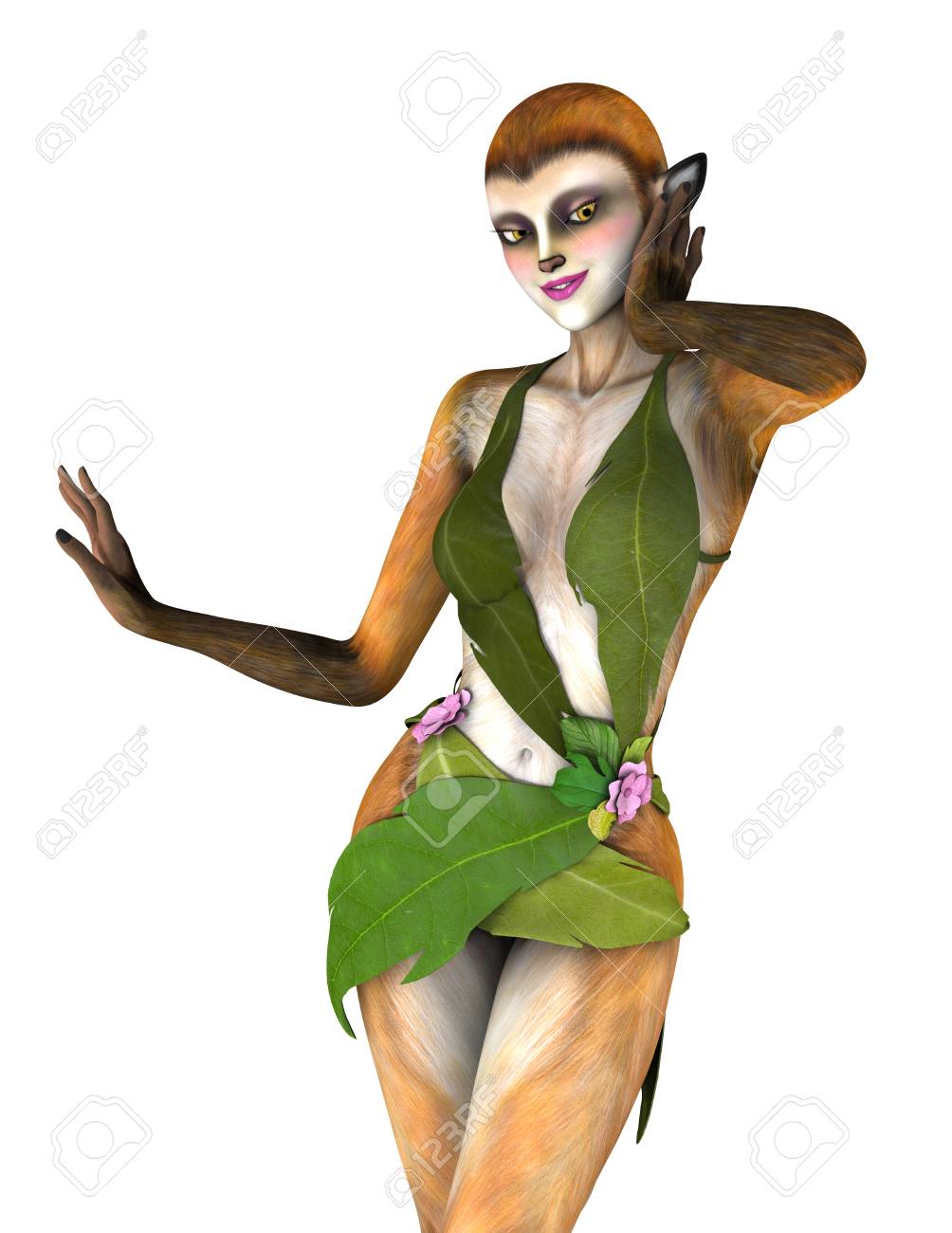 3 D のリス猿女 の写真素材 画像素材 Image