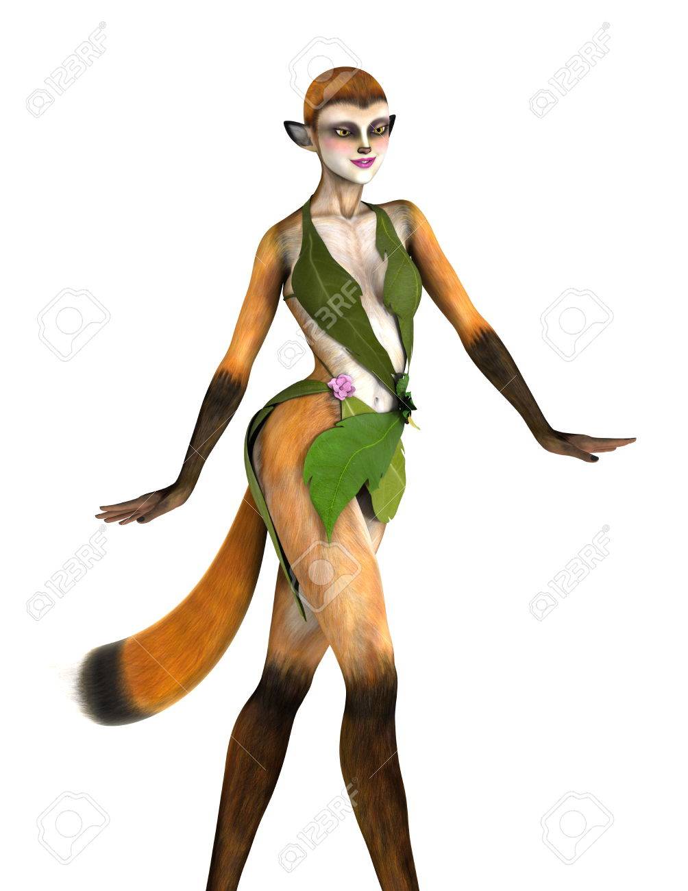 3 D のリス猿女 の写真素材 画像素材 Image