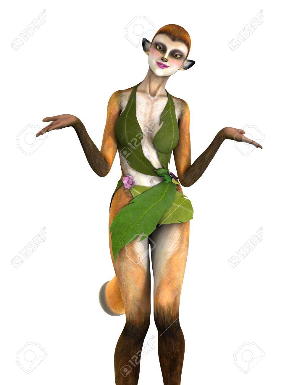 3 D のリス猿女 の写真素材 画像素材 Image