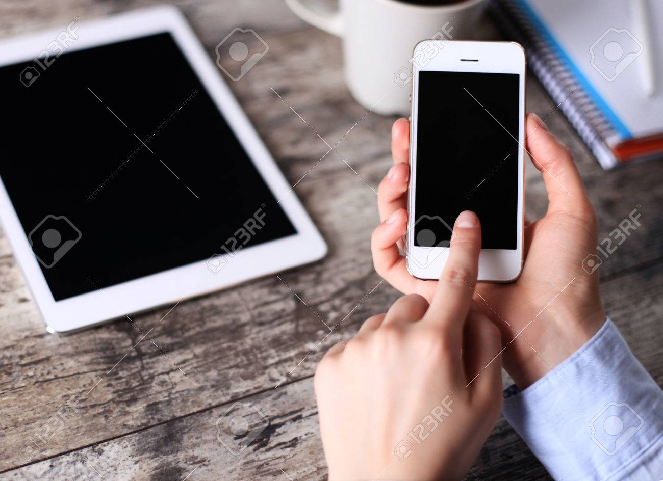 Modern workplace with digital tablet computer and mobile phone - 36503643 Modern workplace with digital tablet computer and mobile phone - 36503643