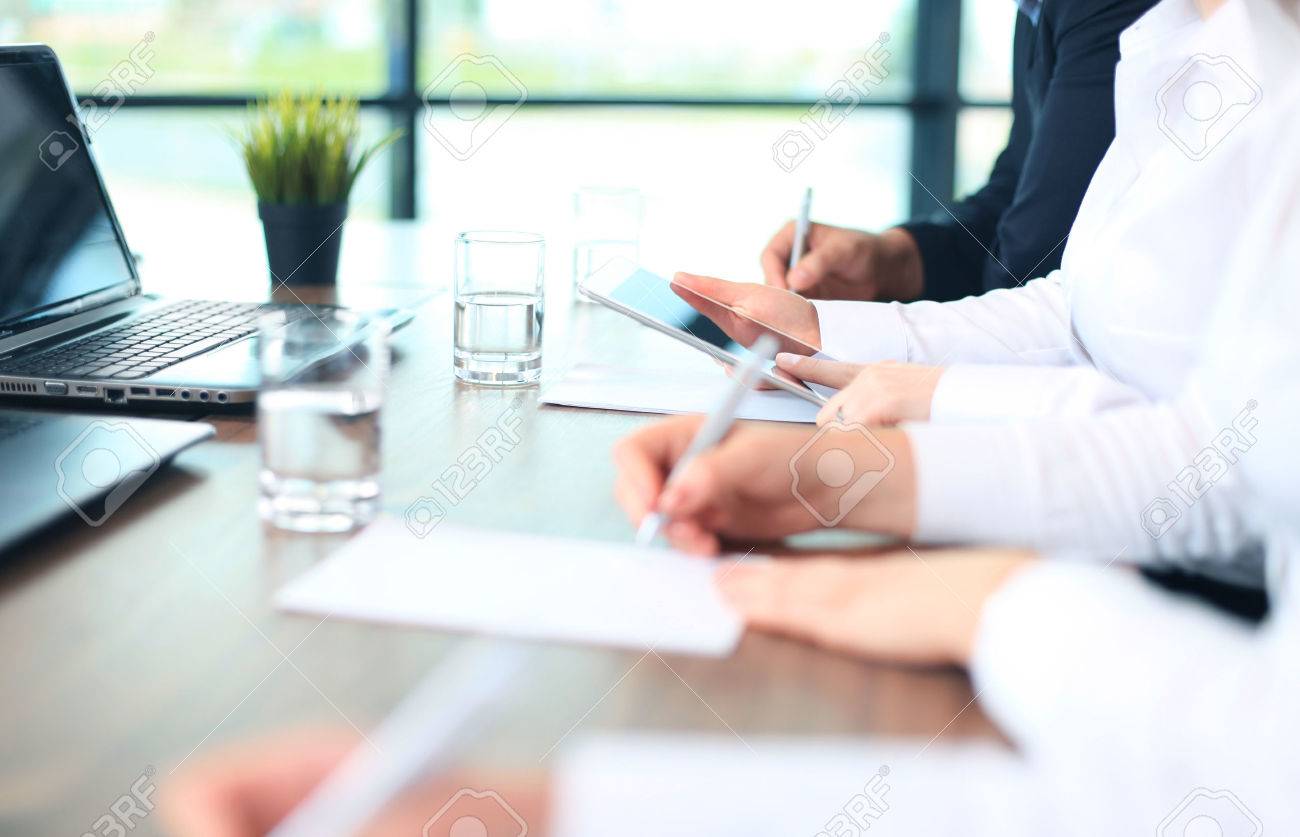 Business adviser analyzing financial figures denoting the progress in the work of the company - 40549595 Business adviser analyzing financial figures denoting the progress in the work of the company - 40549595