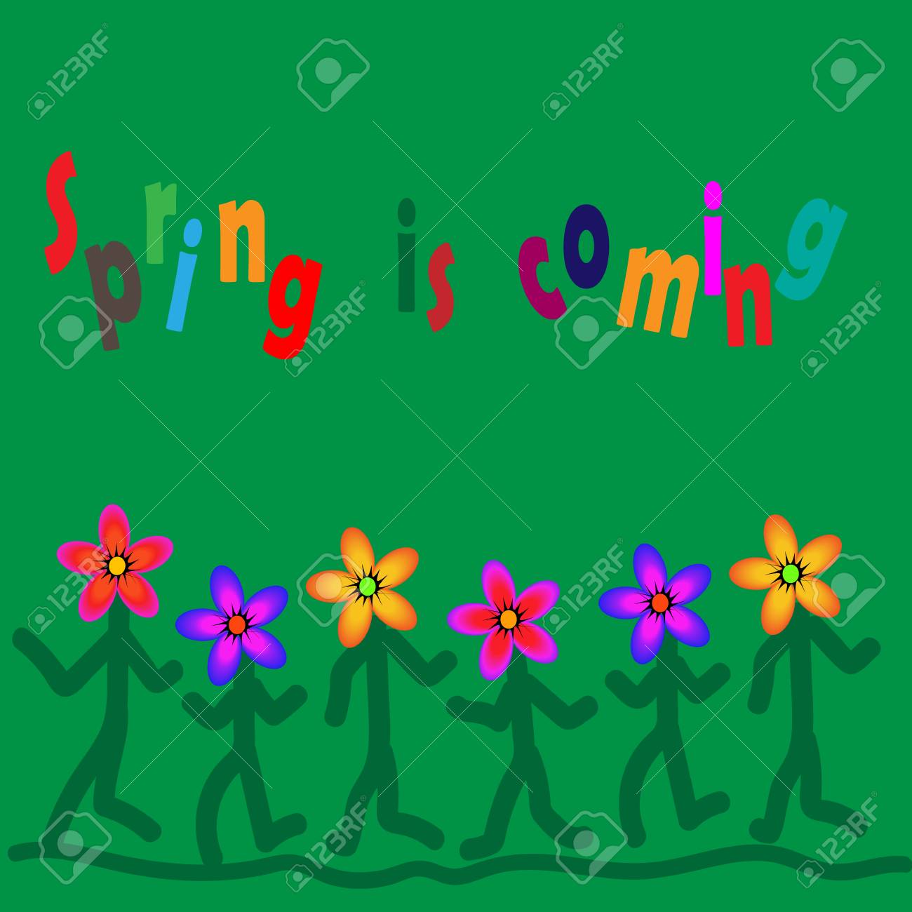 Spring Background With Running Flowers Royalty Free Cliparts Vectors And Stock Illustration Image
