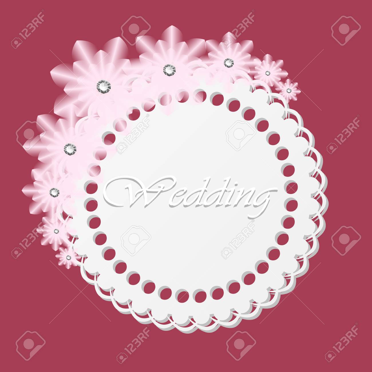 Vector Wedding Card With Paper Background Wedding Invitation Royalty Free Cliparts Vectors And Stock Illustration Image 54125692