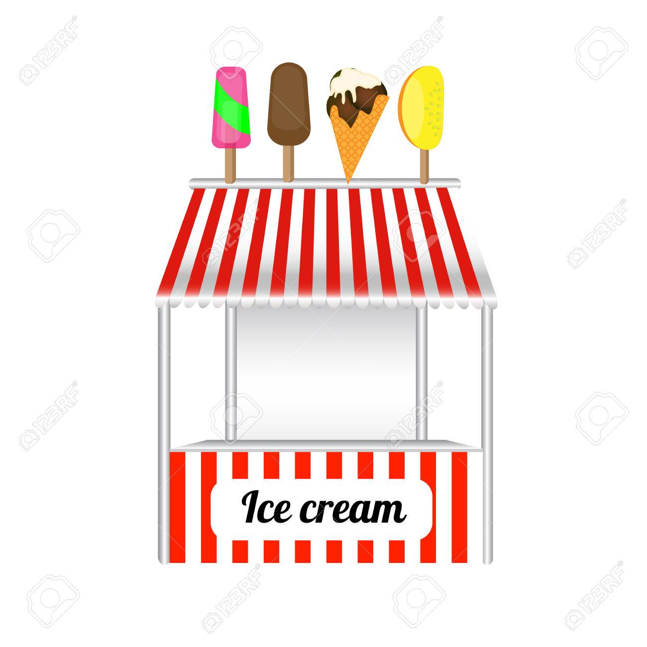 アイスクリームのカートの甘い冷凍食品 Kioskca アイス クリーム アートおいしいトロリーとアイスクリーム甘い冷たい食べ物漫画のクールなカート夏のお店 図 のイラスト素材 ベクタ Image