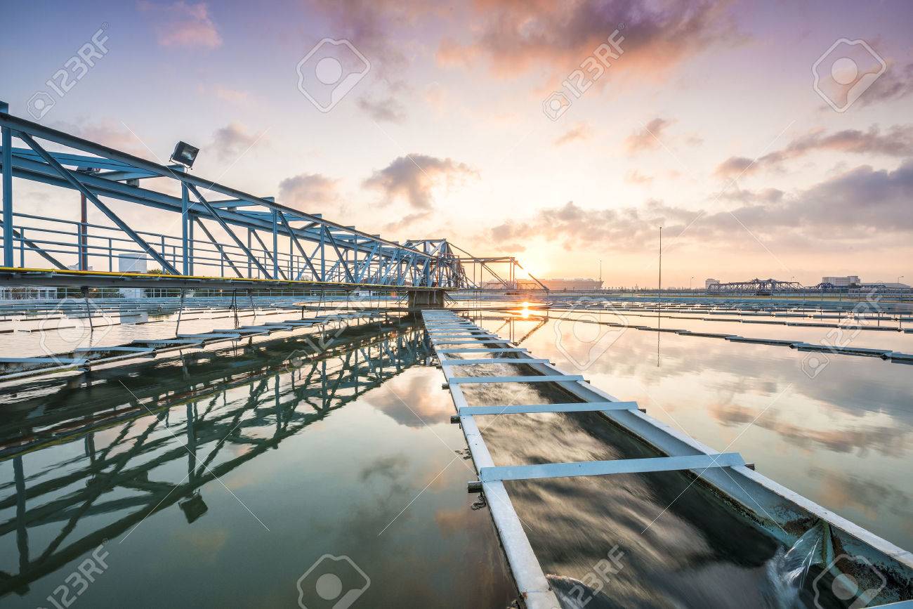 The Solid Contact Clarifier Tank type Sludge Recirculation process in Water Treatment Plant with Sun Rise - 50103249 The Solid Contact Clarifier Tank type Sludge Recirculation process in Water Treatment Plant with Sun Rise - 50103249