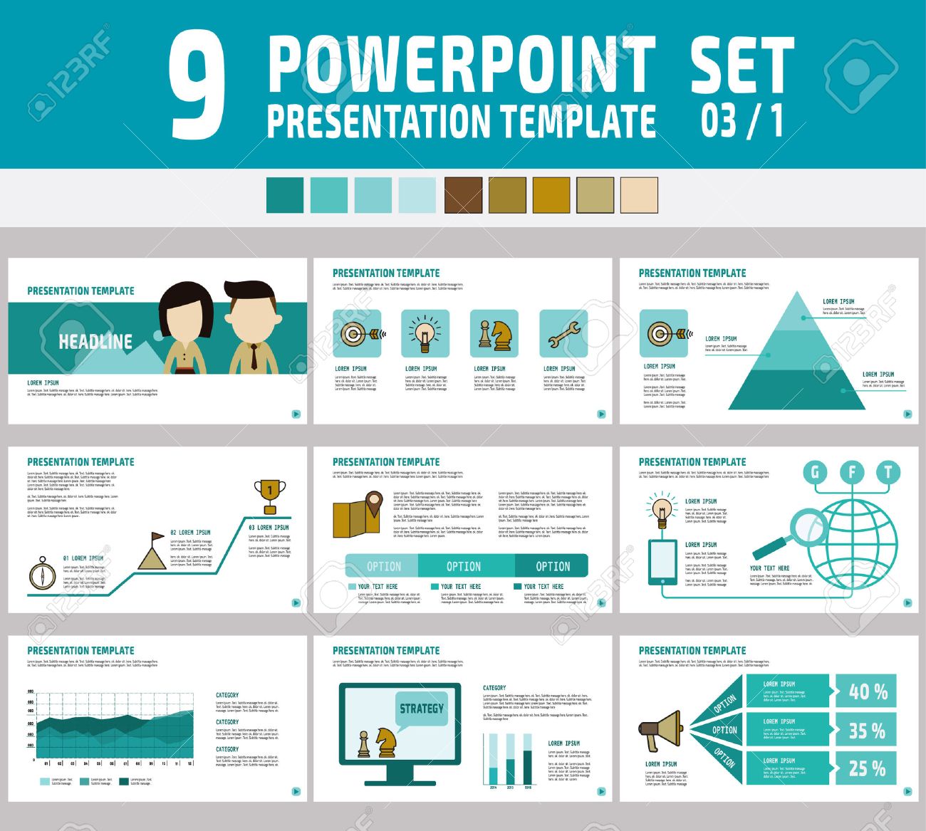 powerpoint 多目的ビジネス プレゼンテーション template infographic