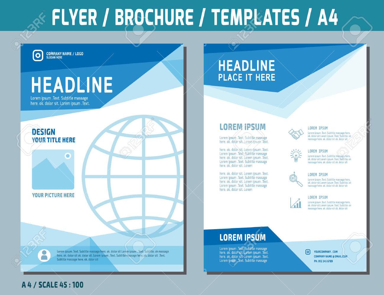 flyer design vector template in a4 size brochure booklet cover