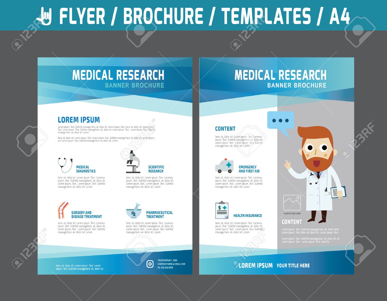 flyer multipurpose design vector template in a4 size templates