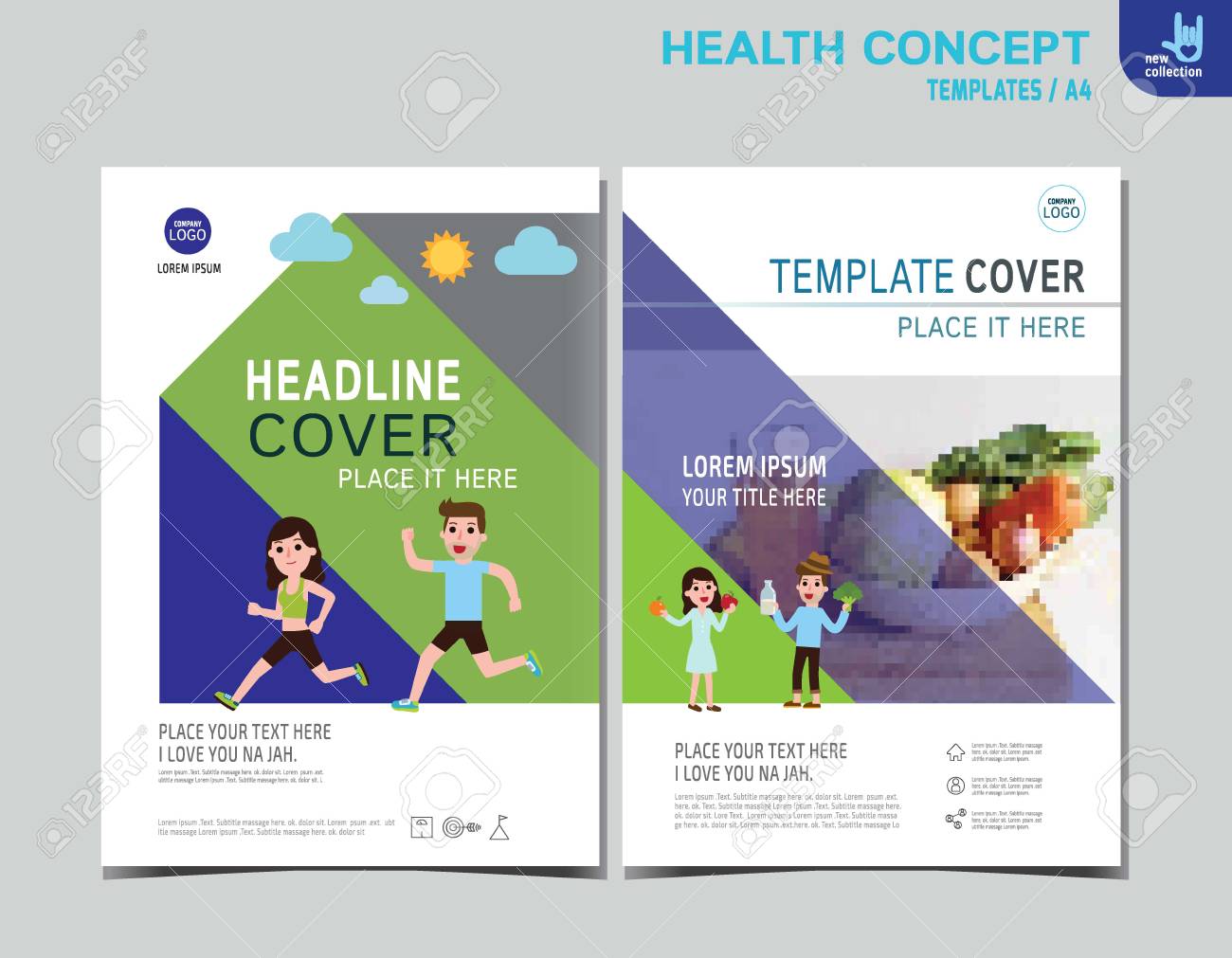 healthy flyer brochure layout banner poster template exercise