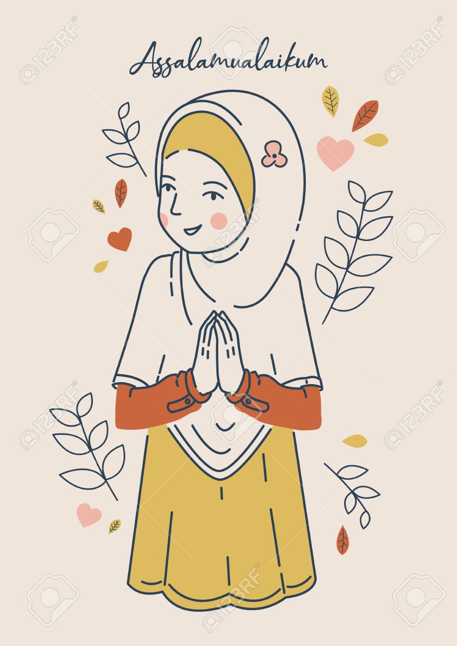 An Illustration Of A Young Muslim Girl With A Happy Face Royalty Free Cliparts Vectors And Stock Illustration Image 126642132