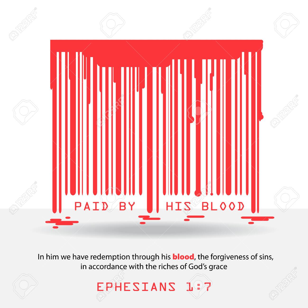 전액 지불되었음을 의미하는 바코드 기호에 흐르는 예수의 피의 그림 로열티 무료 사진, 그림, 이미지 그리고 스톡포토그래피. Image  141113353