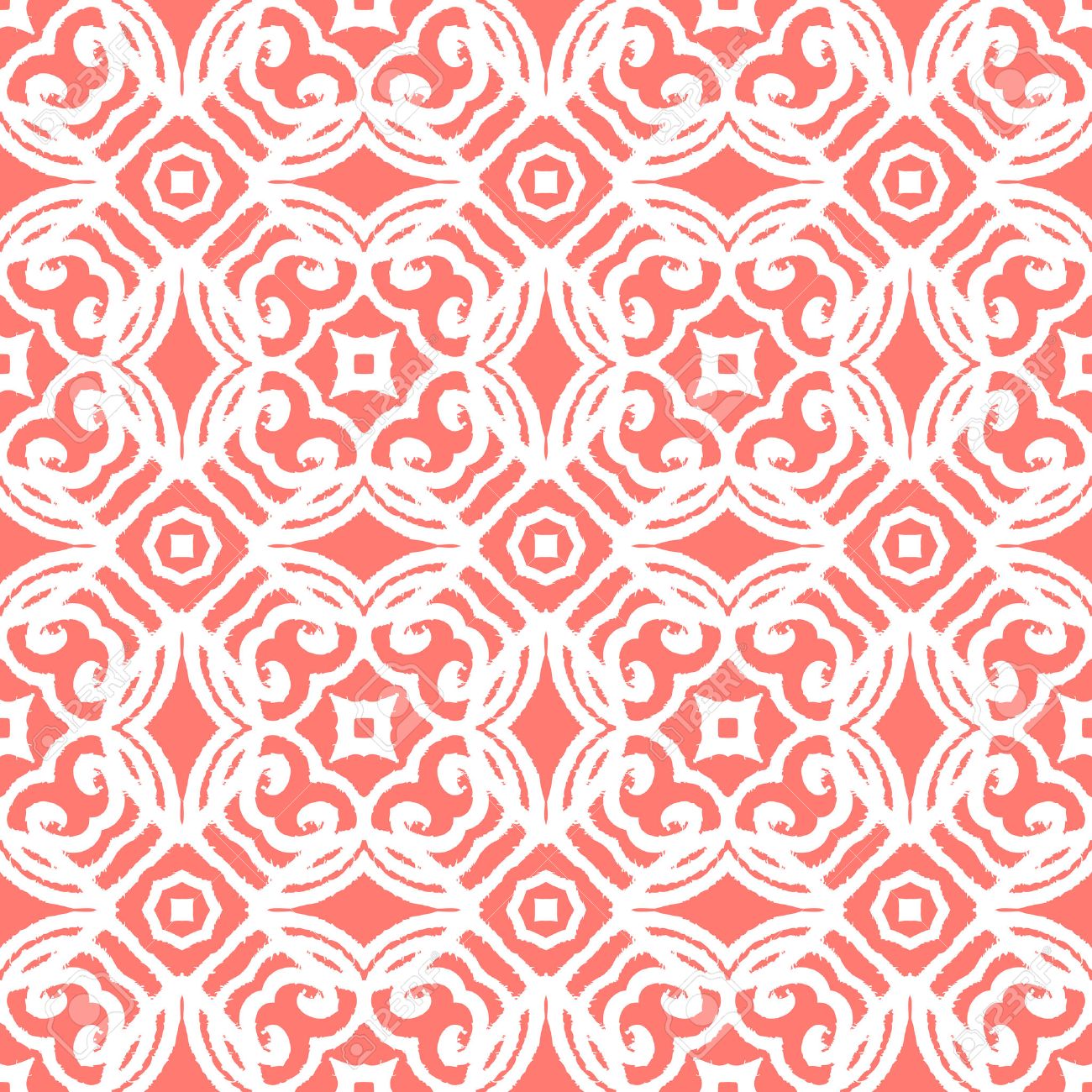Scarica Gratis Images Vintage Art Deco Motif De Vecteur Dans Le Corail Rouge Et Blanc actualisé par