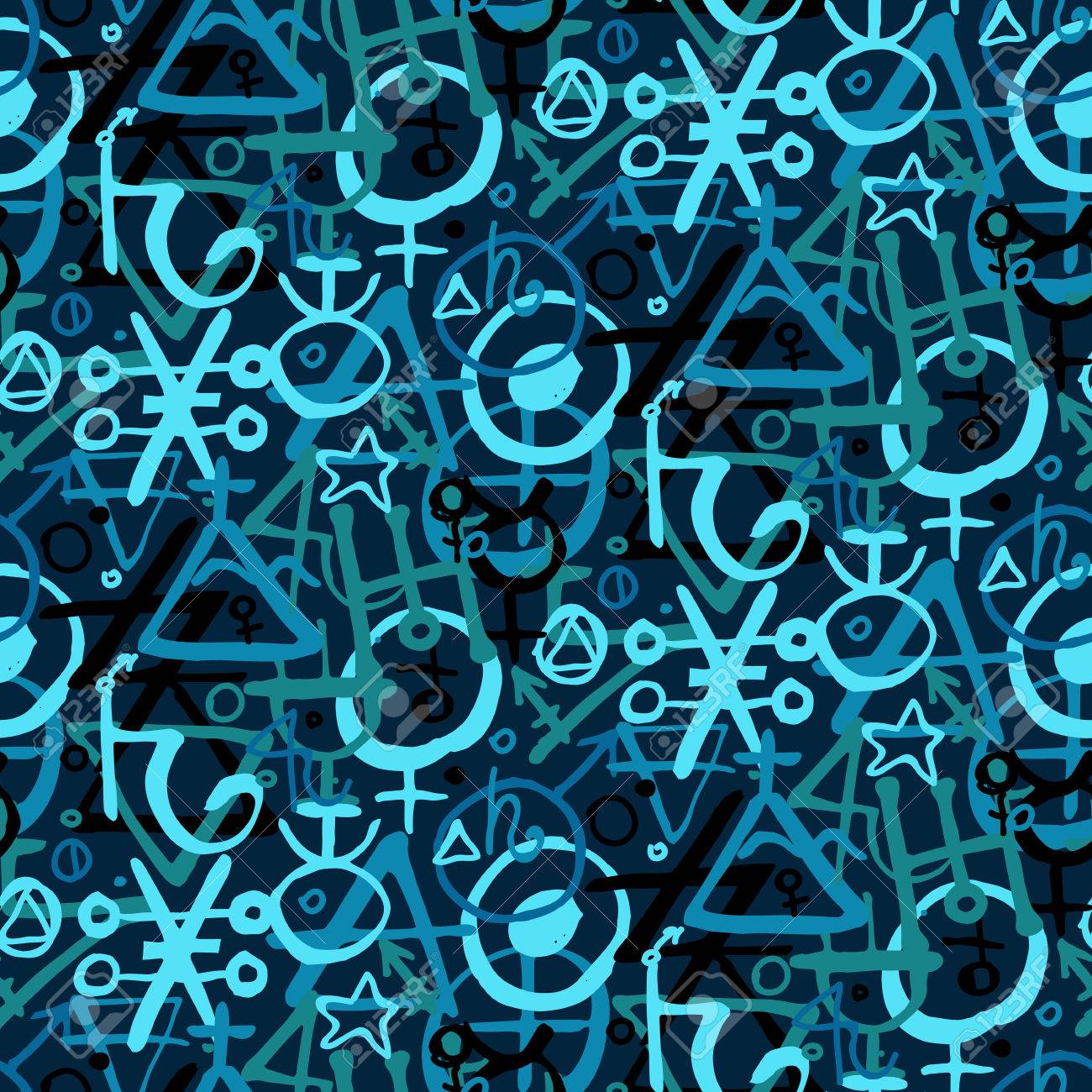 錬金術シンボルと大きなサイズの図形とベクトル幾何学模様 のイラスト素材 ベクタ Image