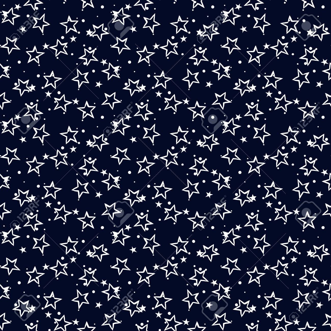 Modèle Vectoriel Avec Des étoiles Fond étoile Seamless Texture étoile Imprimer Avec Des étoiles étoiles Drawn Noir Et Blanc Dessin étoile