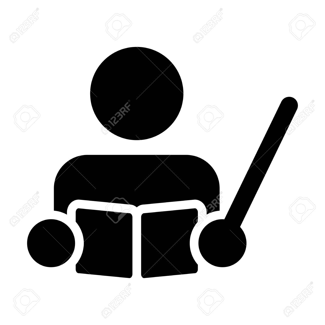Teacher Icon Vector Male Person Profile Avatar With A Book And Teaching In  School, College Or University For Education In Glyph Pictogram Symbol  Illustration Royalty Free SVG, Cliparts, Vectors, and Stock Illustration., image size:1300x1300