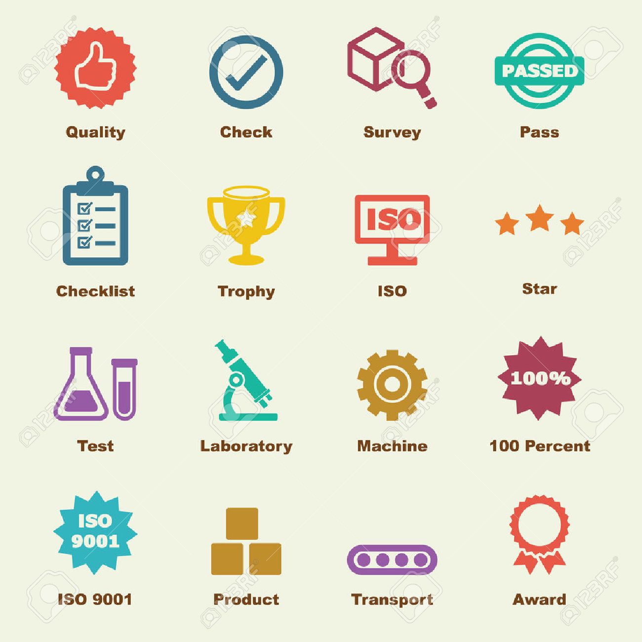 quality control elements vector infographic icons royalty free