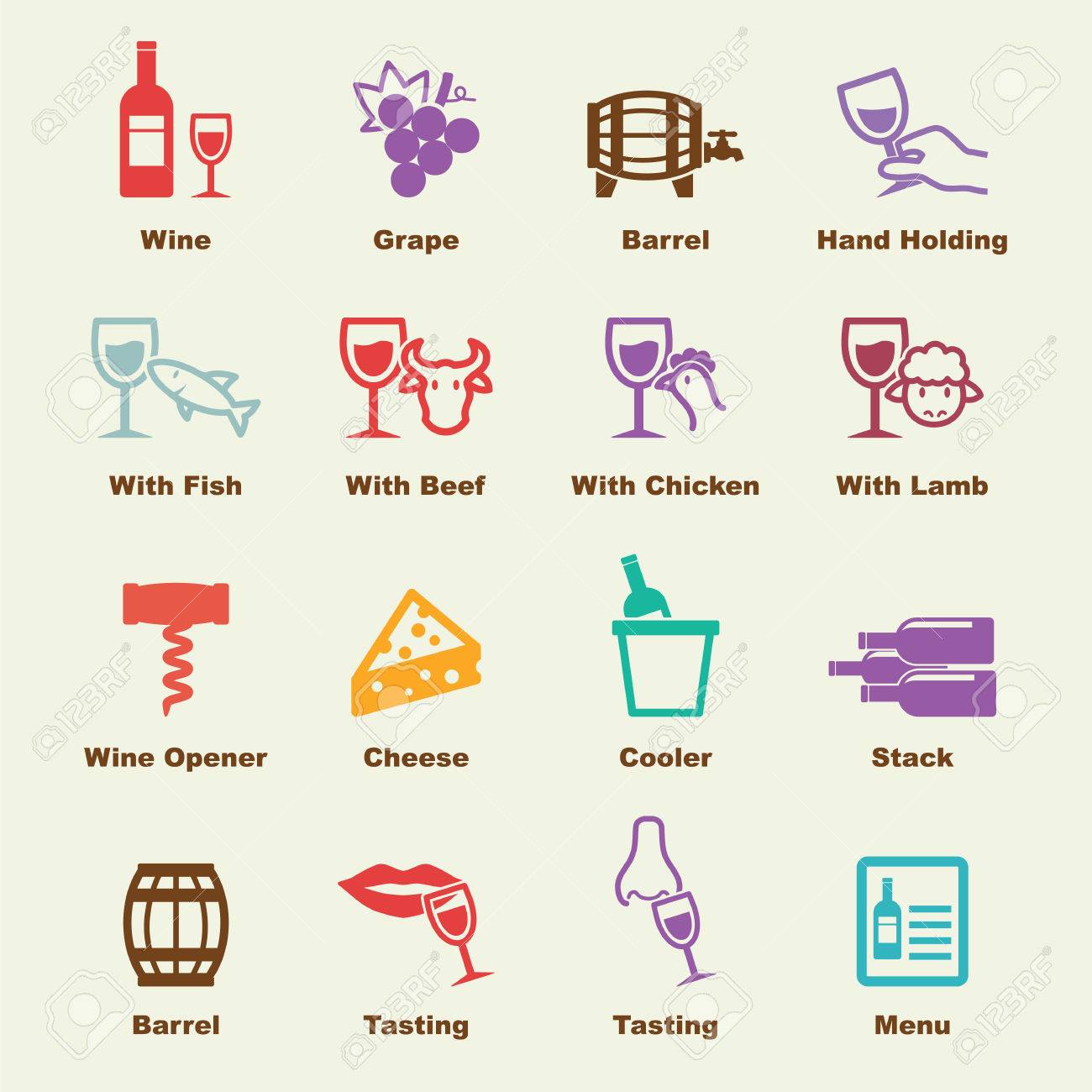 wine elements vector infographic icons royalty free cliparts