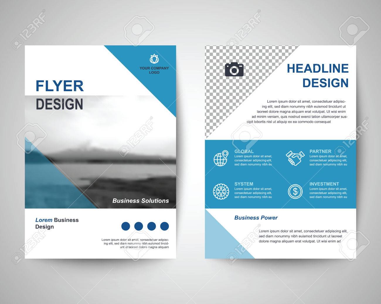 blau abstrakt flyer layout vorlage broschüre hintergrund broschüre flyer format