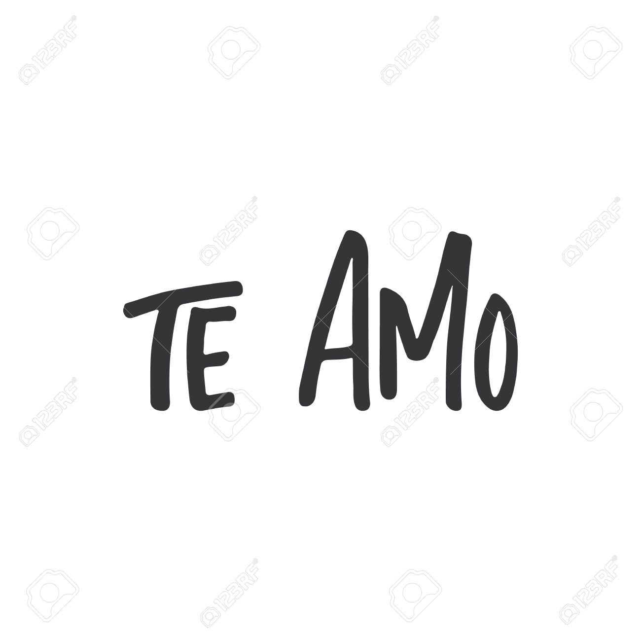 te amo i love you lettering calligraphy phrase in spanish