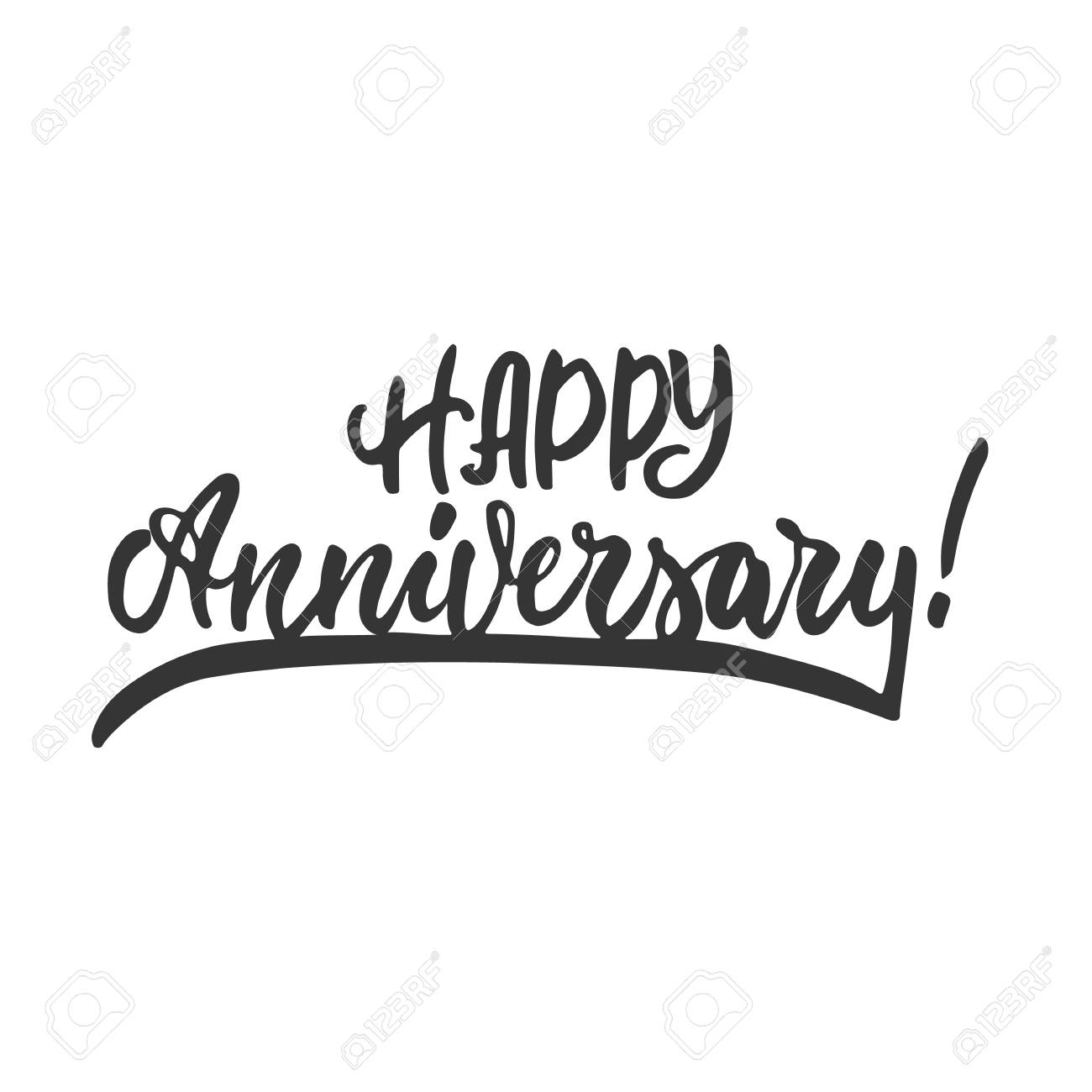 Joyful anniversary - hand drawn lettering expression isolated upon the.. graphic regarding Happy Anniversary Printable Card named Satisfied anniversary - hand drawn lettering expression isolated upon the..