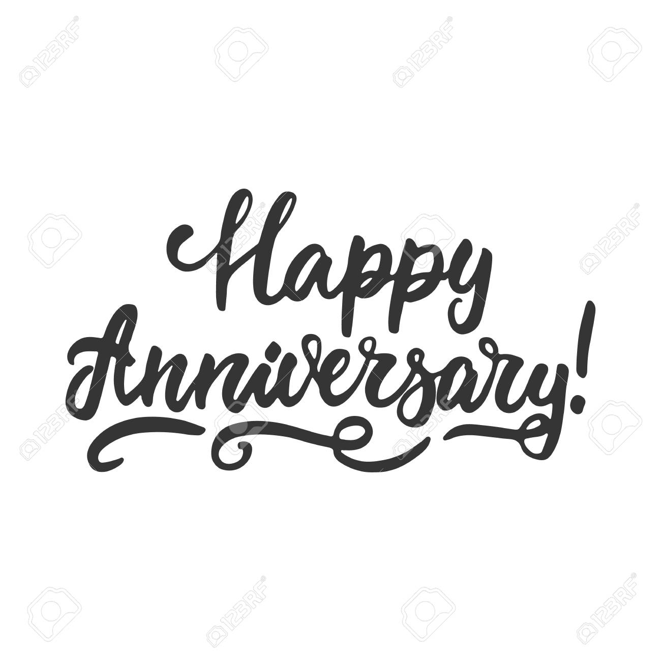 Satisfied anniversary - hand drawn lettering expression isolated upon the.. picture regarding Happy Anniversary Printable Card named Delighted anniversary - hand drawn lettering term isolated upon the..
