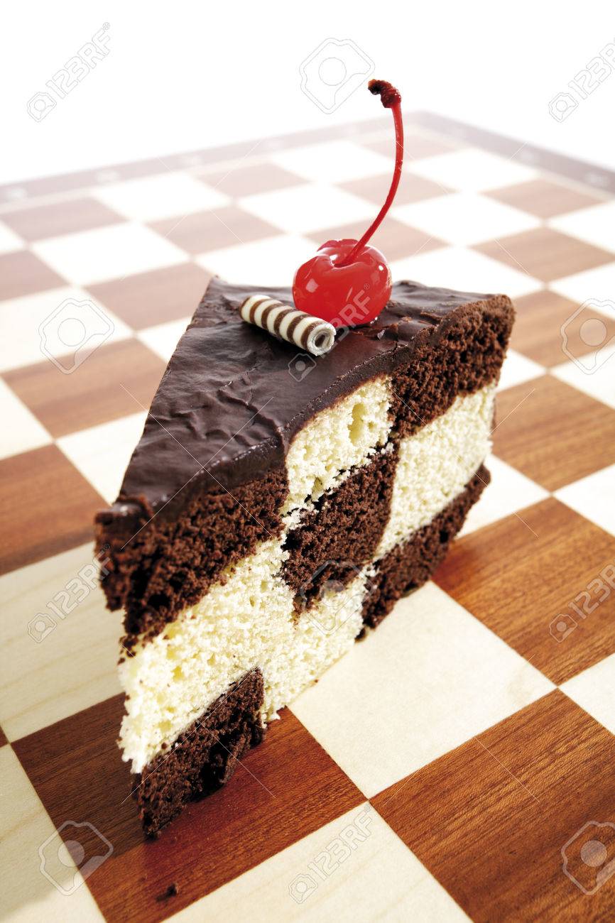 Piece Of Chess Cake On Chess Board Stock Photo Picture And Royalty Free Image Image