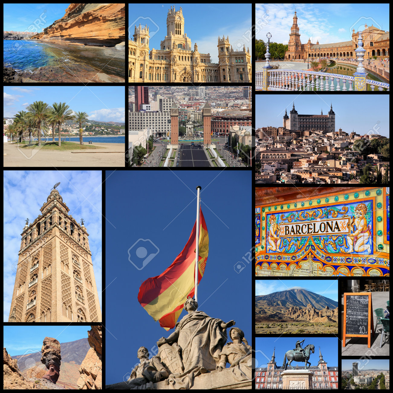 スペインからコラージュを旅行します コラージュには マドリッド バルセロナ トレド セビリア マラガ テネリフェ島のような有名な場所が含まれています の写真素材 画像素材 Image スペインからコラージュを旅行します コラージュには マドリッド バルセロナ トレド セビリア マラガ テネリフェ島のような有名な場所が含まれています の写真素材 画像素材 Image