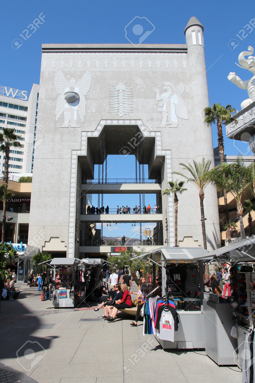 los angeles usa april 5 2014 people visit babylon gate in
