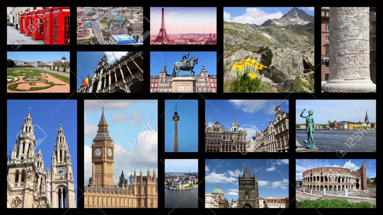 Europe Landmarks Photo Collage With London Paris Rome Madrid Stock Photo Picture And Royalty Free Image Image